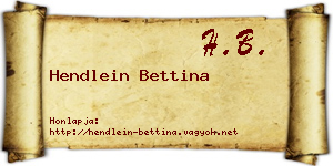 Hendlein Bettina névjegykártya